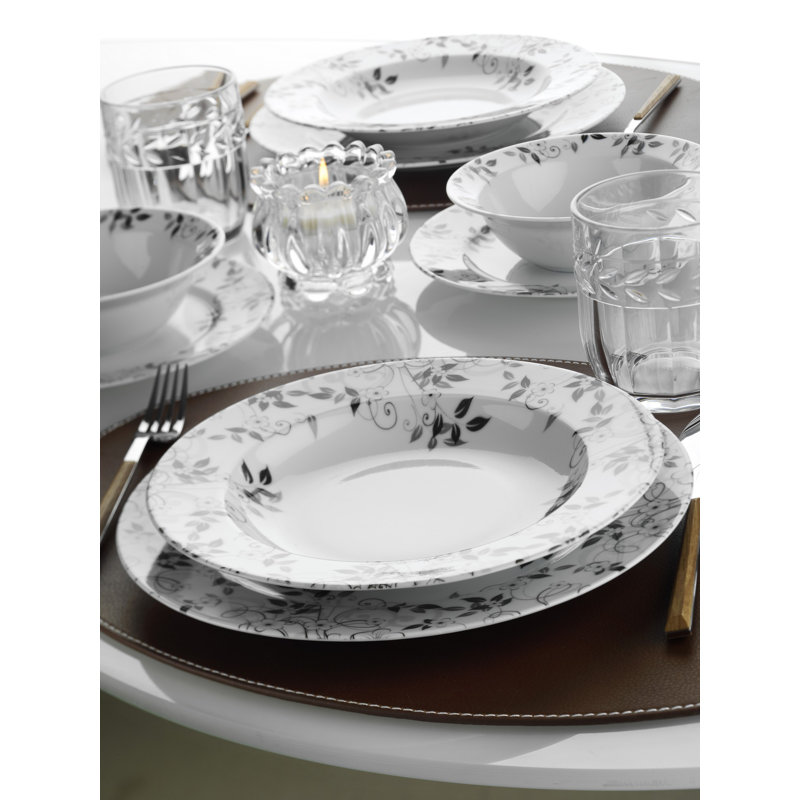 Chatavia Piece Porcelain China Dinnerware Set - Service for 6