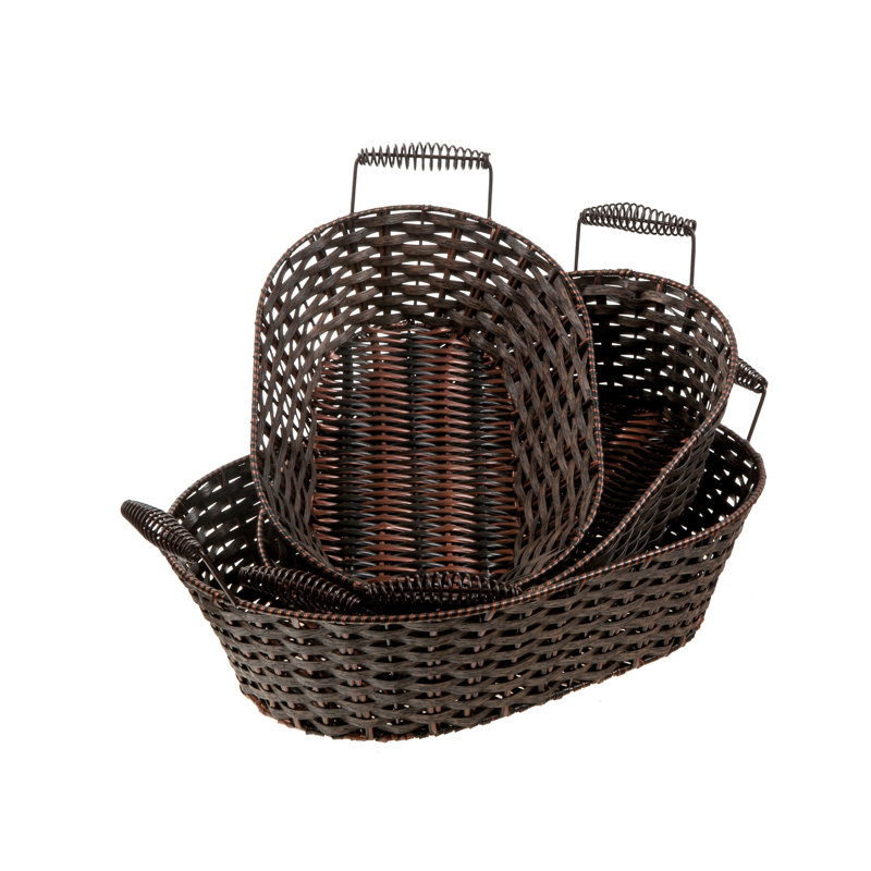 Ensemble de 3 paniers ovales en plastique