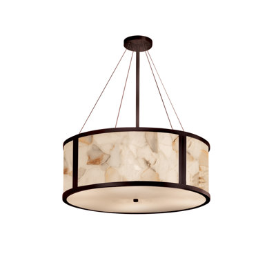 Luminaire suspendu 8 lumières albâtre rocks