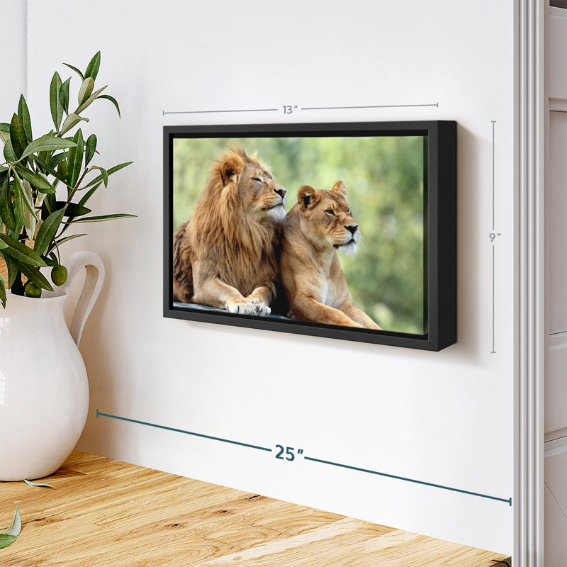 Animal " Lion Couple Wall Art ", 9" H x 13" W