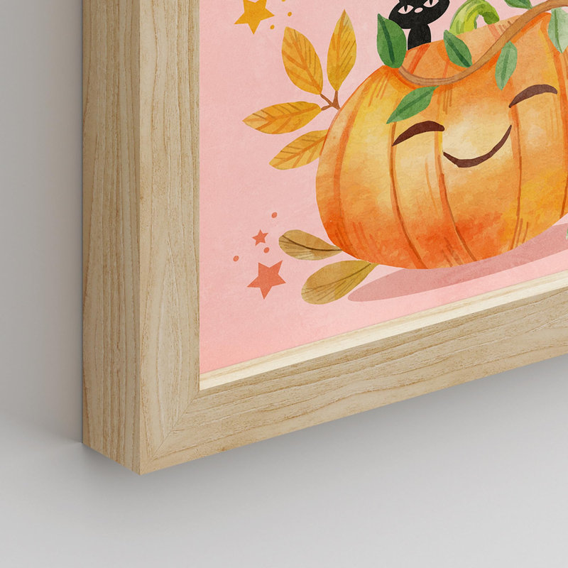 Adorable chauve-souris citrouille d'Halloween, Naturel, H 14 po x l 11 po