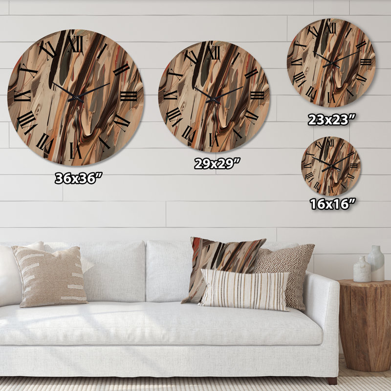 Horloge murale en bois massif Alyis, Grand