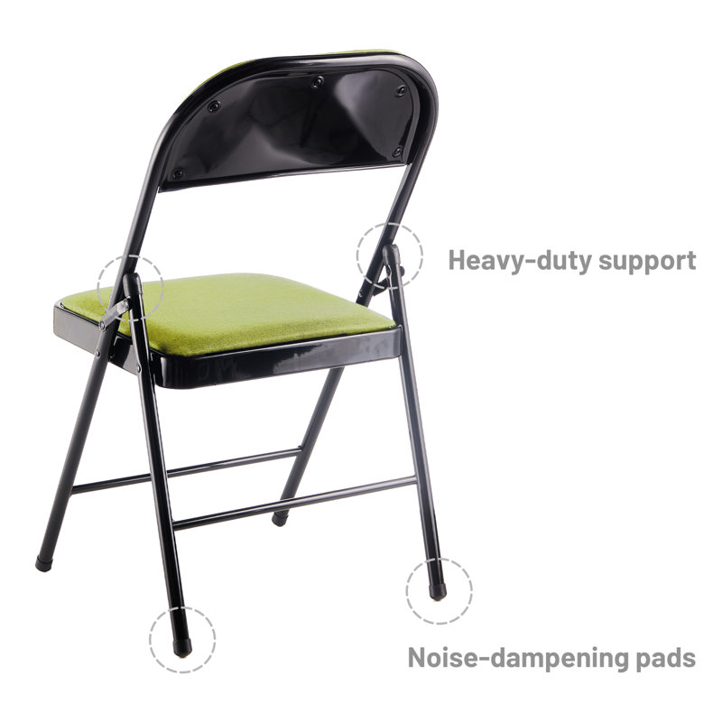 Chaise pliante rembourrée et empilable, Vert