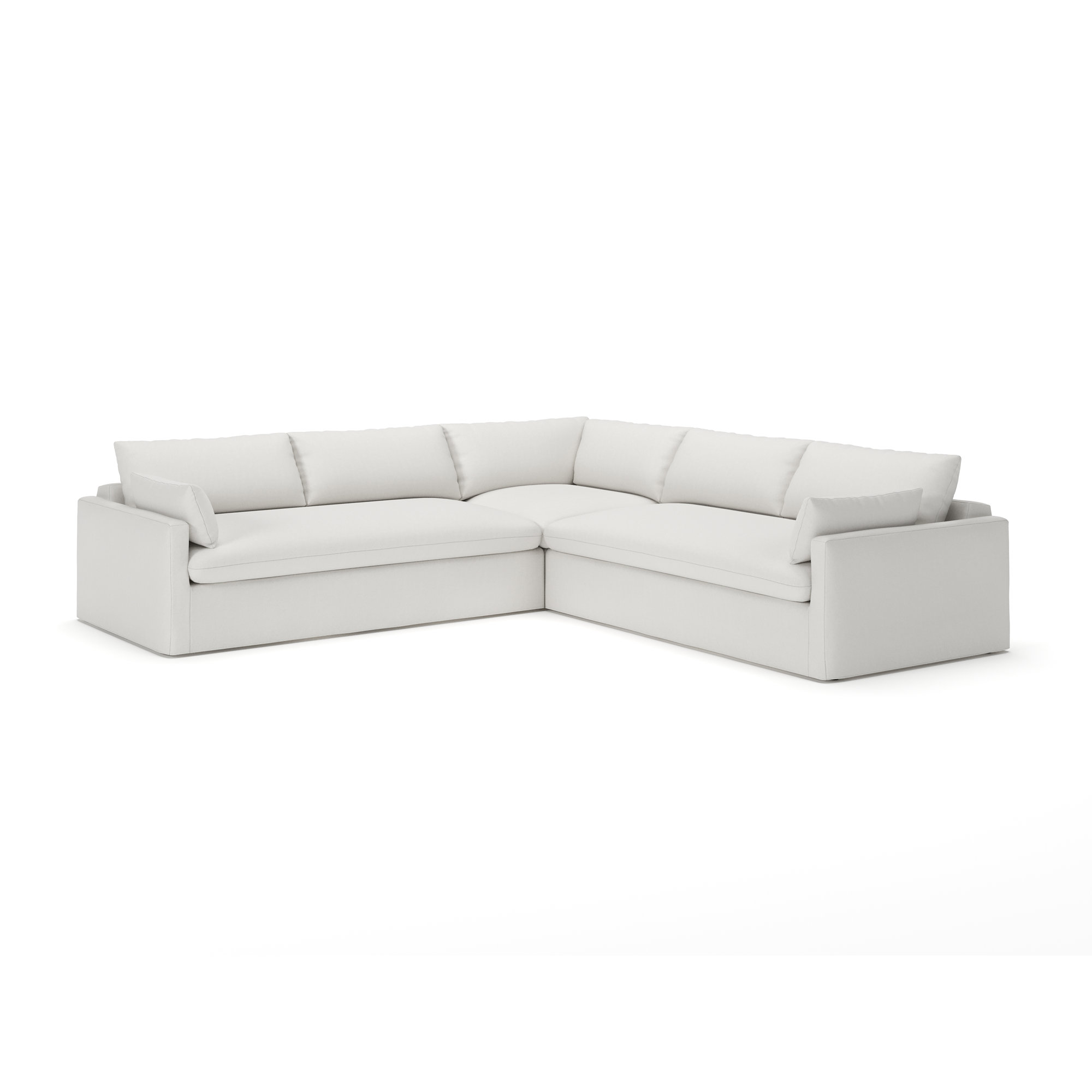 Luna 3-Piece Slipcovered Sectional, Macarena Beige