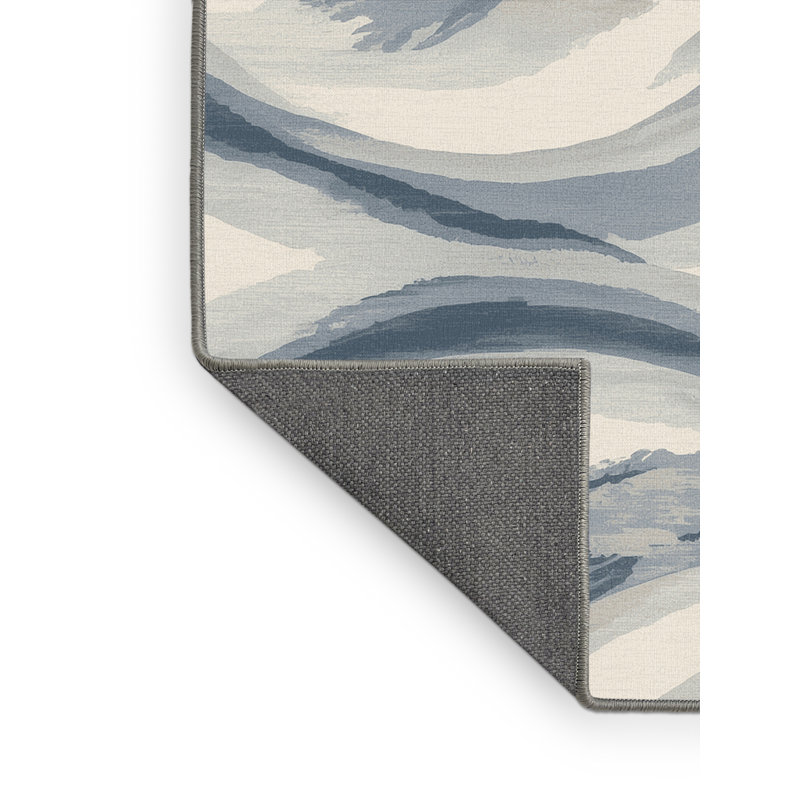 Soft Plush Feingold July 4Th Modern & Contemporary Abstract Area Rug in Gray – Gray Binding, 8x10