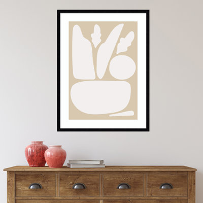 «Zen Botanical Rock Neutral» par The Creative Bunch, reproduction d'art sur toile encadrée