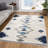 Strathearn Blue and Ivory Southwestern Runner Rug-860181578