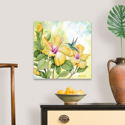 Hibiscus, art mural sur toile
