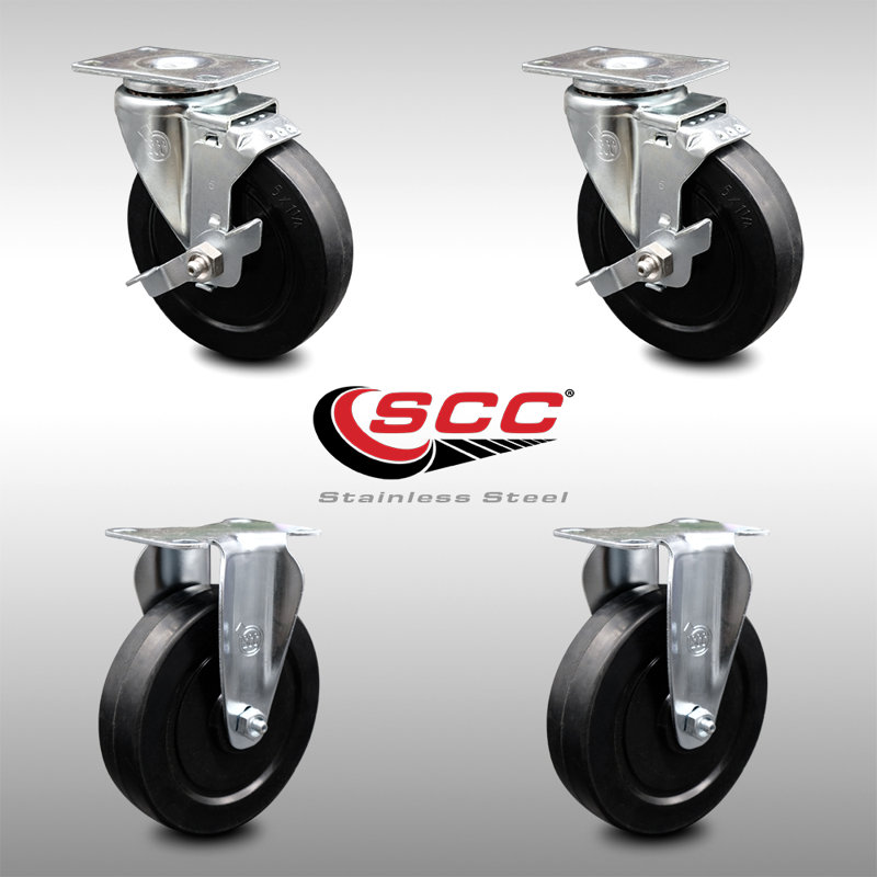 4 Piece Soft Rubber Caster Set