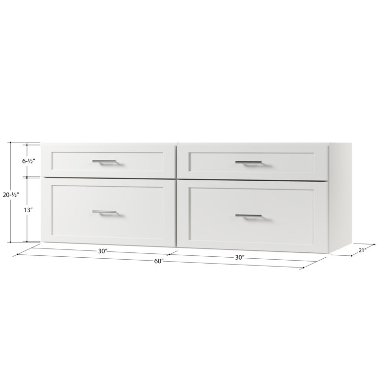 Meuble-lavabo mural flottant double 60 po Disar, Blanc