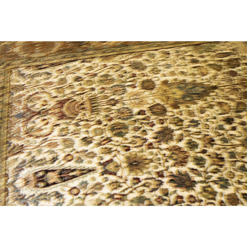 High-Quality Hand-Knotted Cream And Brown Area Rug