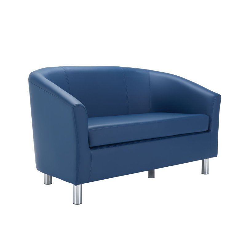 2 Seater Loveseat, Chrome, Blue