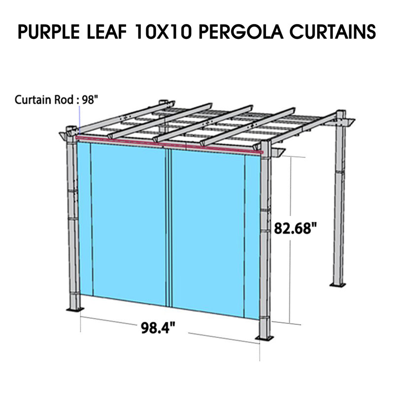 Purple Leaf Polyester Screen for Pergola, 82" H x 49" W, Beige