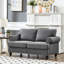 Moderne et confortable 59,5 po 2 places, canapé 100% rembourré, accoudoirs ronds avec rangement, structure en bois massif, coussin éponge haute densité à ressorts ensachés, housses de coussin amovibles de style classique