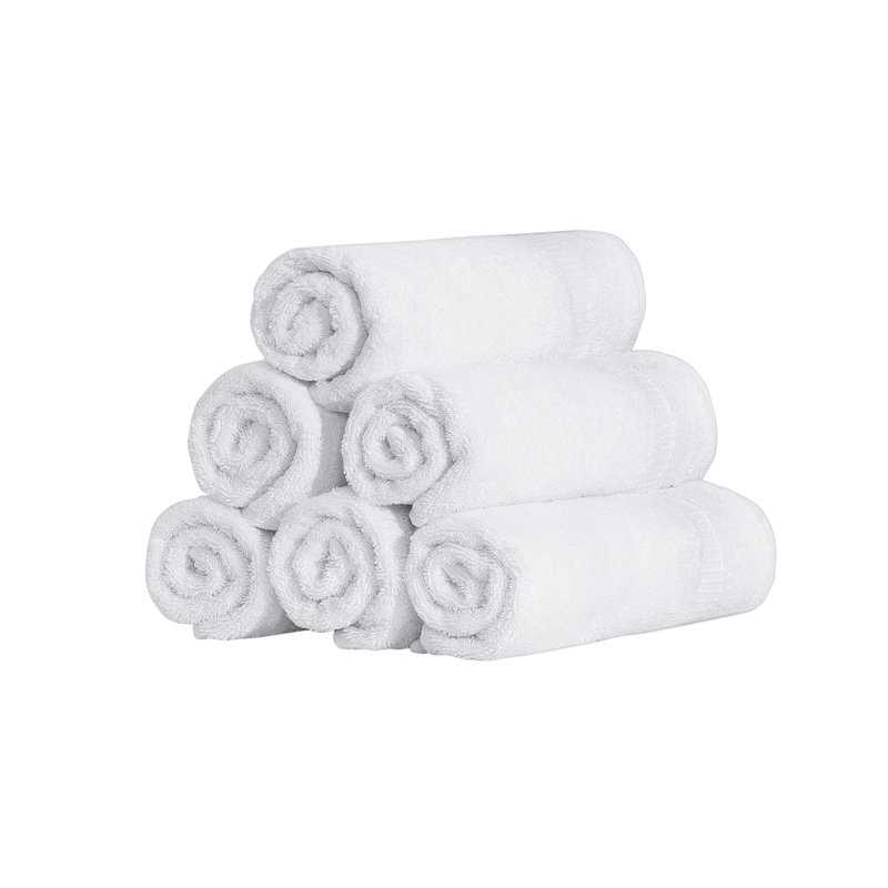 Ensemble de 4 serviettes en coton Antalya, Blanc