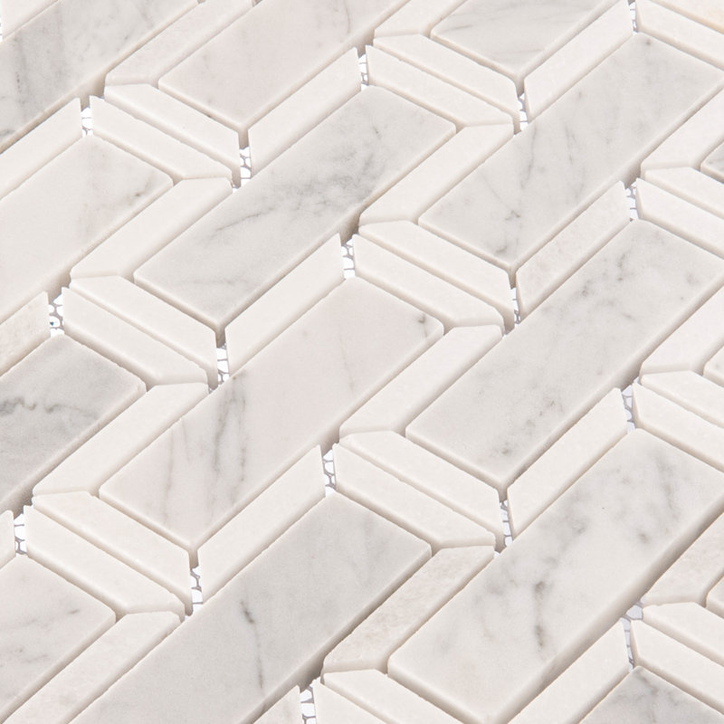 Turret Natural Stone Tile Mosaic Sheet, Frost