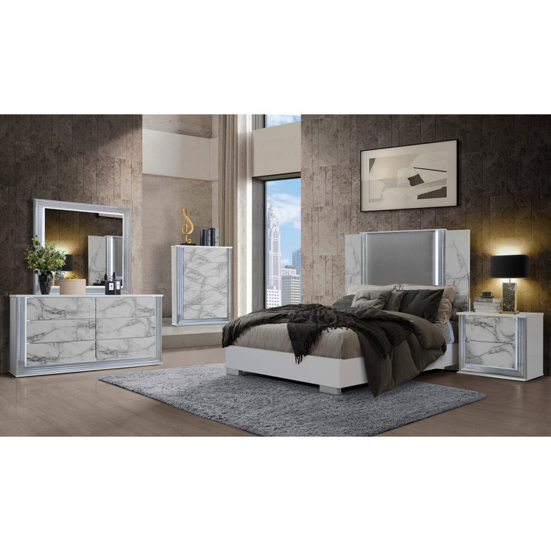 Ensemble de chambre 5 pièces Moon White