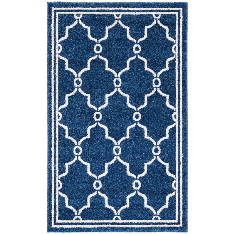 Tapis d'intérieur bleu marine / beige Arlecia, Rectangle 3 pi x 5 pi