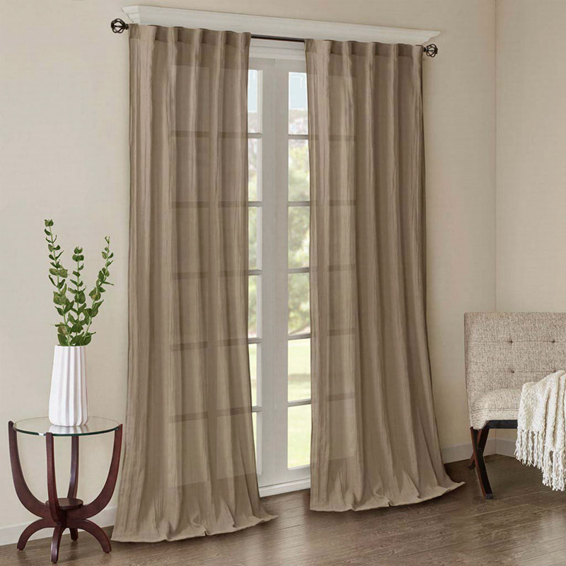 Paire de rideaux unis (2 pièces), Blanc, L 42 po x L 95 po