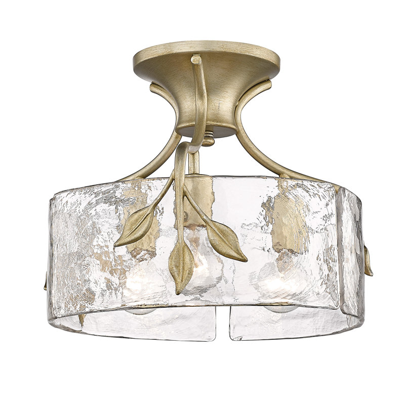 Plafonnier semi-encastré en verre Haelan, Or