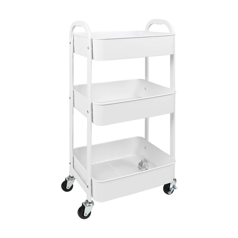 31'' H x 16.4'' W Utility Cart with Wheels, White