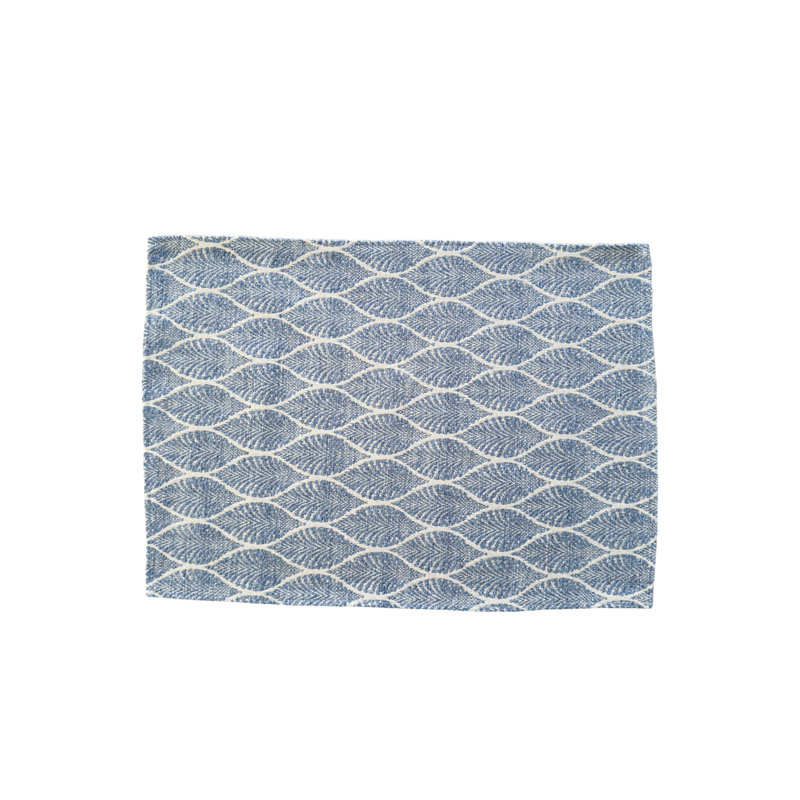 Indigo and White Geometric Acrylic Rectangle Placemat