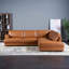 Pluie 108" W Mid Century Modern Leather Cozy Sectional Sofa-106255944