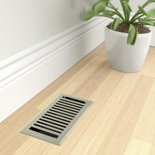 Registre de plancher Imperial Montezuma, Nickel satiné, L 6 po x L 10 po