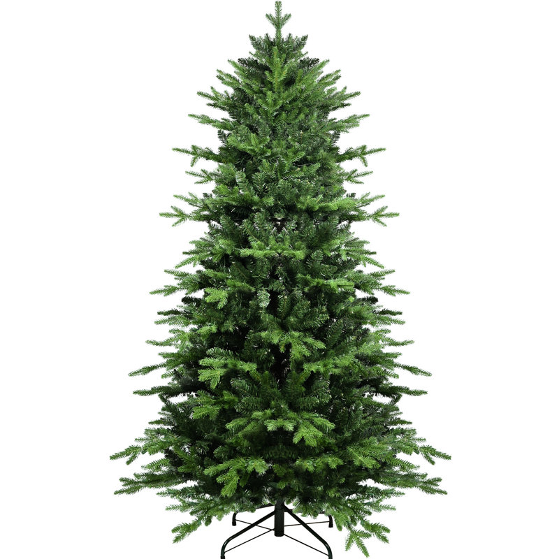 Arbre de Noël de 6,5 pi et plus avec 2146 pointes - apparence réaliste, conception à charnières facile à installer, aspect robuste de support réaliste, métal rapide