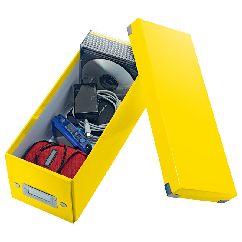 Leitz Decorative Bin, Yellow, 14.3cm H x 13.6cm W x 35.2cm D