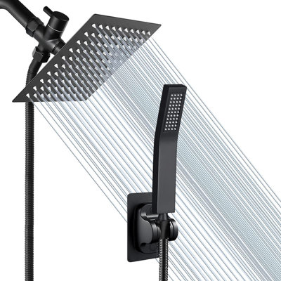 6''  Rain Shower Head with Handheld Spray,78'' hose