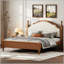 Grand lit plateforme en bois avec tête de lit tapissier-60327622-60327624