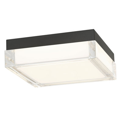 8-inch Black Integrated LED Flush Mount