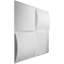 Panneau mural 3D 19,625 "x 19,625" en blanc (paquet de 20)