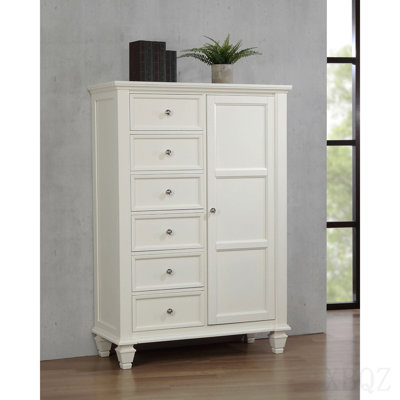 Cream White 8-Drawer Chest