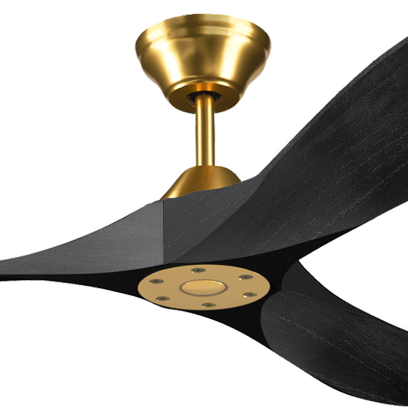 Caeden Ceiling Fan, Gold, 52", Black