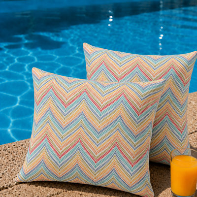 Ensemble de 2 coussins décoratifs d'extérieur / d'intérieur avec inserts avec fermeture à glissière, 18 po x 23 po imperméables, décoratifs, résistants à la décoloration pour canapé, canapé