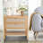 Rattan Night Stand Set of 2, Boho Night Stand with 2 Rattan Drawers, Large Bedside Table Side Table with Open Storage Shelf, Modern Nightstand, Side Tables for Living Room, Bedroom, Cherry Wood-1281203655