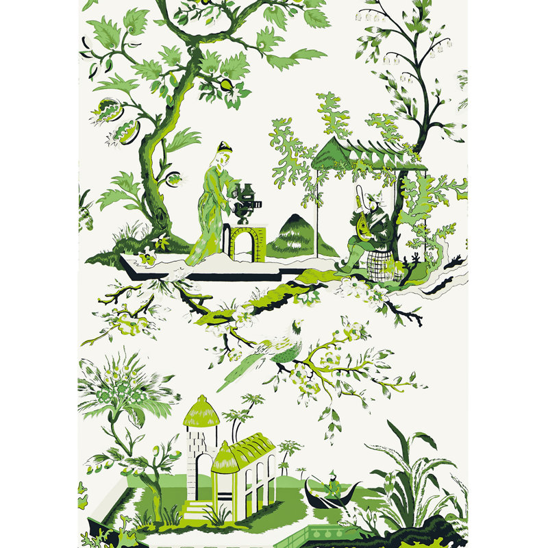 Botanica Animal Print Wallpaper Roll, Jade