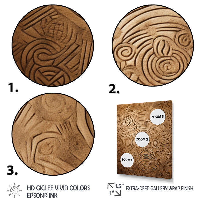Gwyndaf Gold Maze sur impression sur toile, H 32 po x l 16 po x P 1 po, Encadrement doré