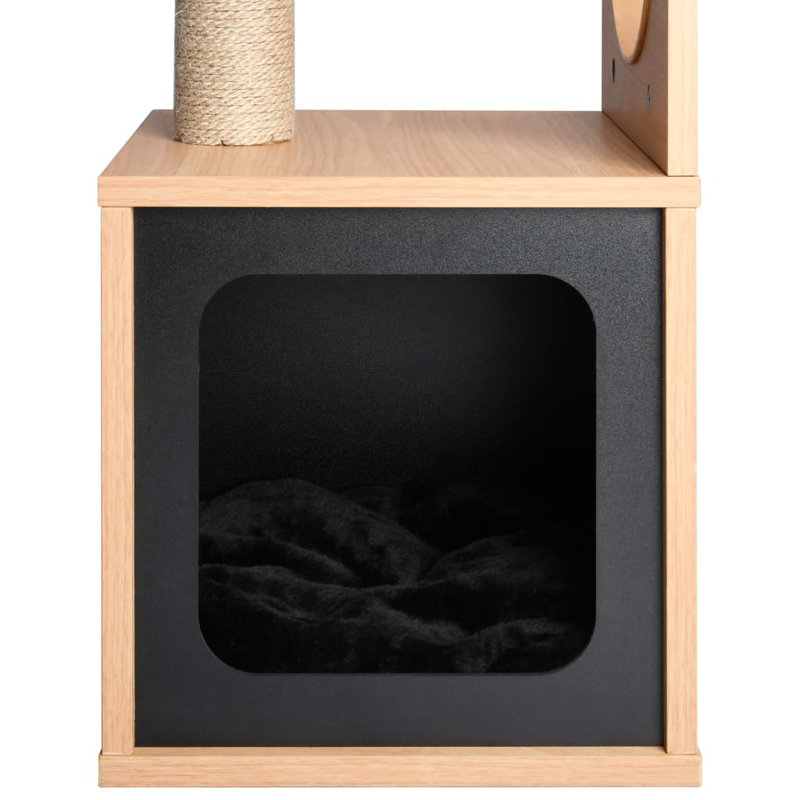 Thaddeus 60cm H Cat Tree, Oak/Black