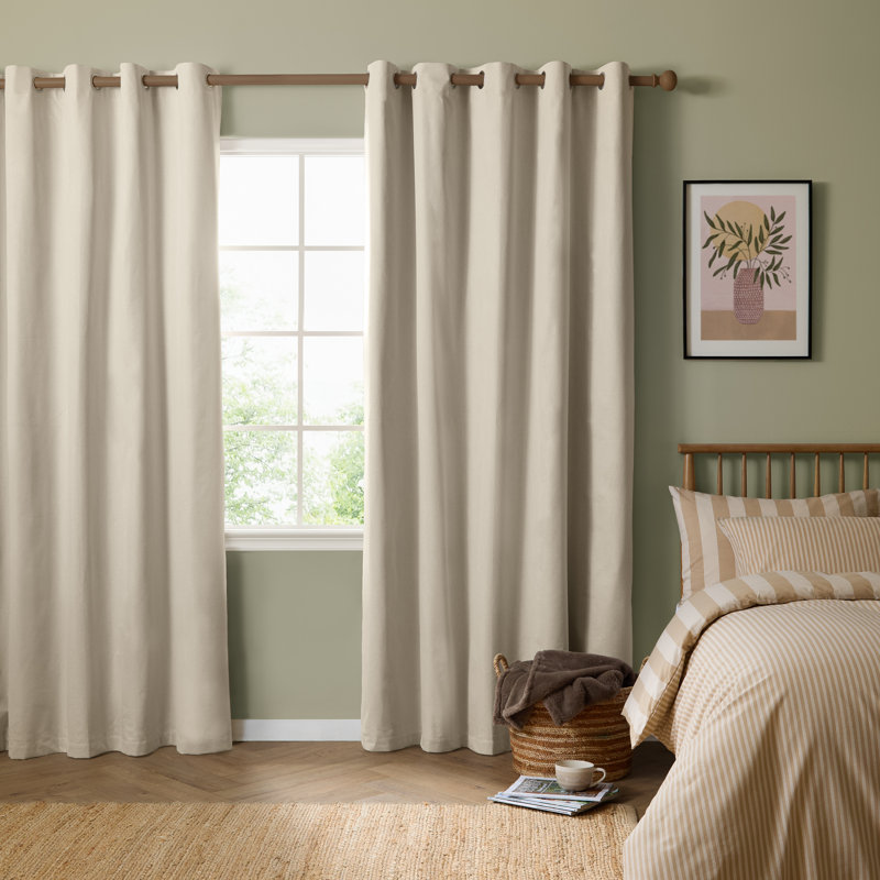 The Ultimate Blackout Blackout Curtain Panel Pair, 229cm Width x 183cm Drop, Cream