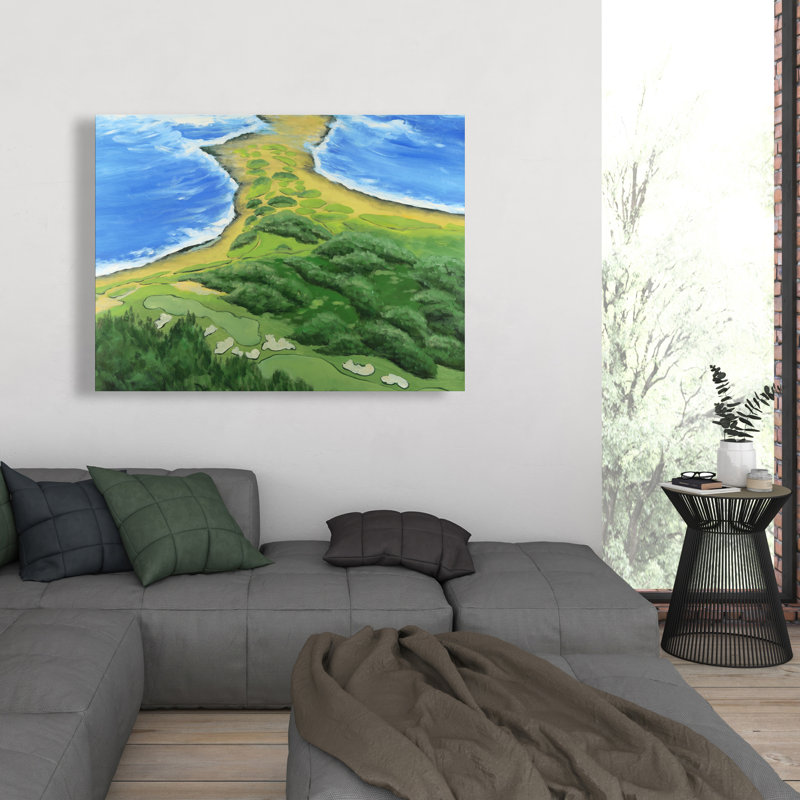 Parcours de golf sur la côte - Arbres décoratifs sur toile