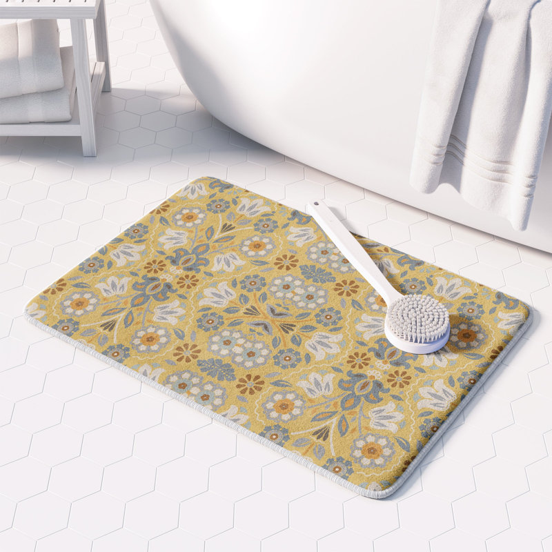 Tapis en mousse à mémoire de forme Kathy Ireland Home Indochine par Laural Home, gris
