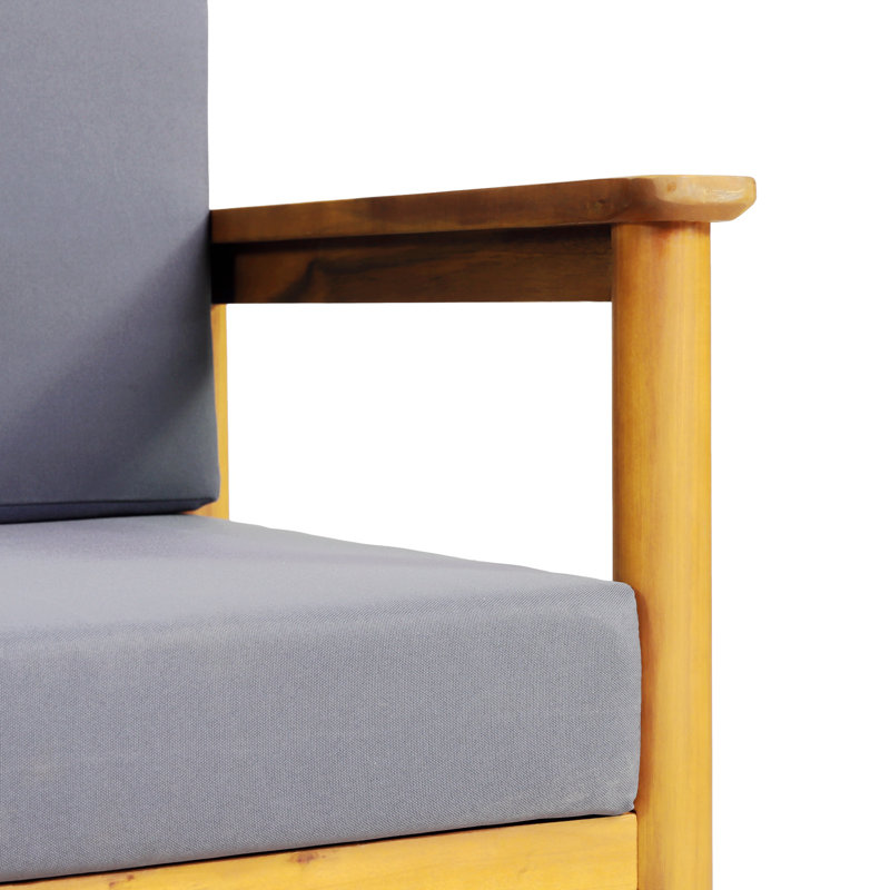 Weatogue 52.75'' Wide Acacia Loveseat with Cushions