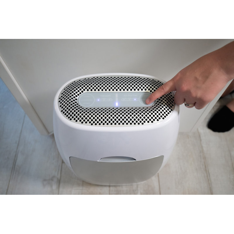 Eyevac Air - The Only 2-in-1 Air Purifier/deodorizer & Vacuum, Silver/White