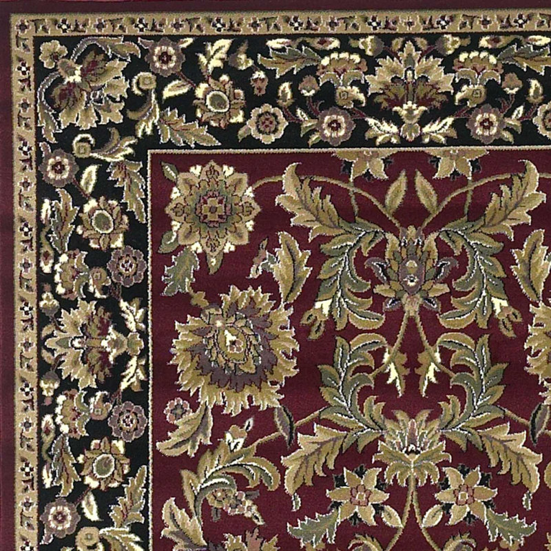Tapis traditionnel rouge ou noir, Rectangle 3 pi x 5 pi