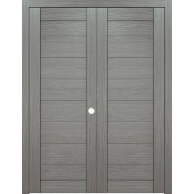 Domino 02 Pre-Hung Wenge Modern Laminated Modern Interior Double Door 36in x 84in Left In-Swing
