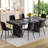 Luxurious Black Marble Dining Set: Mdf Durability, Modern Elegance, Multi-functional Dining