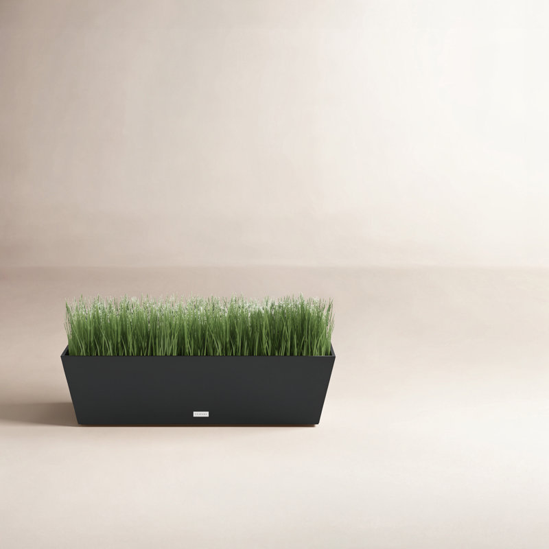 Pure Series Railing Planter, Black, 9'' H x 36'' W x 10'' D, Set of 2